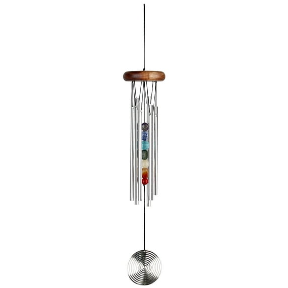 woodstock chimes chakra chime - seven stones - teak finish