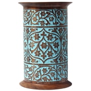 woody24into7 Blue Wood Large Cremation Urn with Natural Rosewood Interior