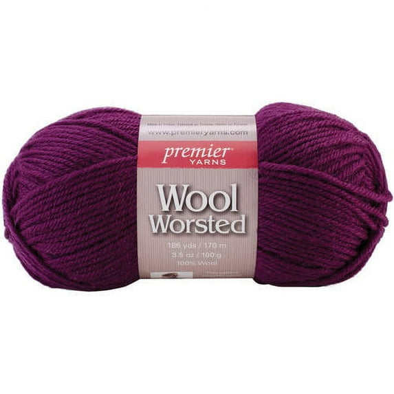 wool worsted yarn-aubergine