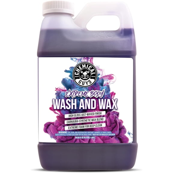 wooow shop Extreme Bodywash & Wax Foaming Car Wash Soap - Soap for Foam Cannons, Foam Guns, or Bucket Washes for Cars, Trucks, Motorcycles, RVs, and More, Grape Scent - 64 oz (Half Gallon)