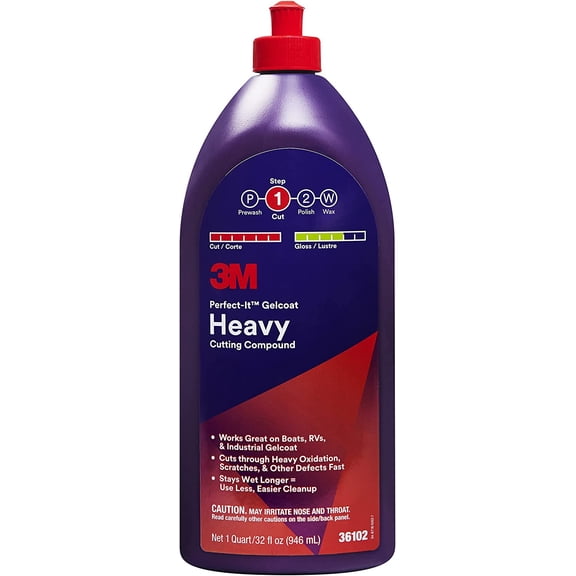 wooow shop Perfect-It Gelcoat Heavy Cutting Compound, 1 Quart – Fast Cutting Marine Oxidation Remover for Boat & RV Gelcoat Surfaces