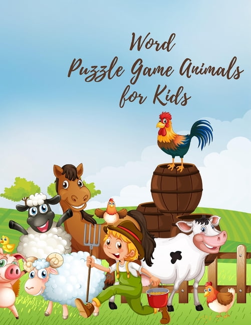 word puzzle game animals for kids: 8.5 x 11 inches 21.59 x 27.94 cm 42 pages amazing game (Paperback)