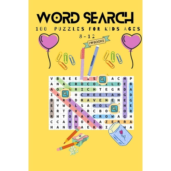 word search 100 puzzles for kids ages 8-12: 100 word search puzzeles for kids ages 8-12 with answers 126 pages, (Paperback)