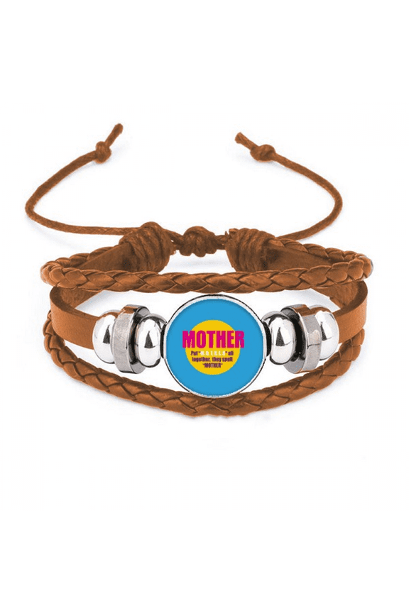word spelling bracelet wristband leather jewelry ornament