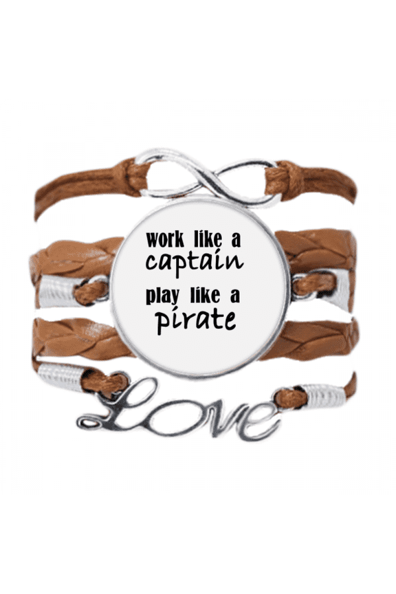 work like captain play like pirate bracelet love chain ornament wristband