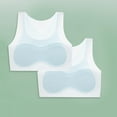 thumbnail image 1 of Zunfee 2 Pack Big Girls' Cotton Bras - 7T, Blue, Wirefree, Vest Style, Seamless, Hypoallergenic, Comfortable Everyday Wear, 1 of 6