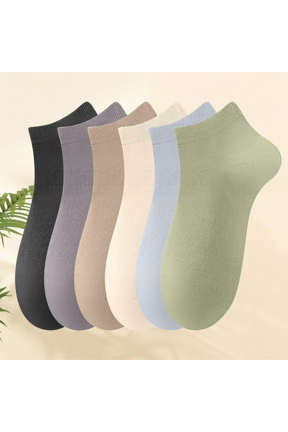 workcargo 6 Pack Cotton Ankle Socks for Men - Multicolor, Free Size, Breathable Moisture-Wicking Socks, Everyday Comfort Value Pack