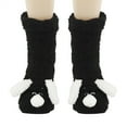 thumbnail image 1 of workcargo Black 3D Dog Face Plush Fluffy Socks - Cozy Warm Non-Slip Cuffed Indoor Loungewear Socks for Adults, One Size Fits Most Pet Lover Socks,Size Free Size, 1 of 2