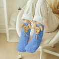 thumbnail image 1 of workcargo Blue 3D Animal Fuzzy Ankle Socks - Cozy Warm Indoor Lounge Socks, Soft Nylon Spandex One Size Fits Most Adults,Size Free Size, 1 of 5