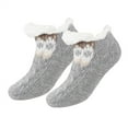 thumbnail image 1 of workcargo Cute Fuzzy Warm Fleece Lined Lounge Socks for Women - Soft Stretchy Nylon Spandex Knitted Socks, One Size Fits Most, Gray - 1 Pair,Size Free Size, 1 of 2
