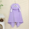 thumbnail image 1 of Bwndum Hooded Bathrobe for Juniors - Ultra-Soft 100% Polyester, Cute Cartoon Design, Versatile for Post-Bath/Lounging, Free Size, Purple, 1 of 5