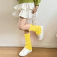 thumbnail image 1 of Zunfee Juniors' Acrylic Leg Warmers - Warm Soft Durable, Classic Ribbed Knit with Scalloped Edge, Free Size Yellow for Daily Wear, 1 of 9