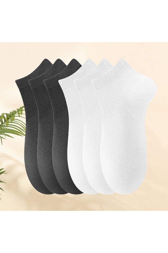 Men's 6 Pack Cotton Ankle Socks, Everyday Breathable Durable Socks for Daily Use/Work, Multicolor, One Size Fits All