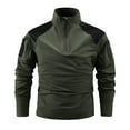 thumbnail image 1 of workcargo Men’s Army Green 2XL Tactical Quarter Zip Long Sleeve Shirt - Durable Nylon Spandex, Mesh Vent for Outdoor & Tactical Use, 1 of 3
