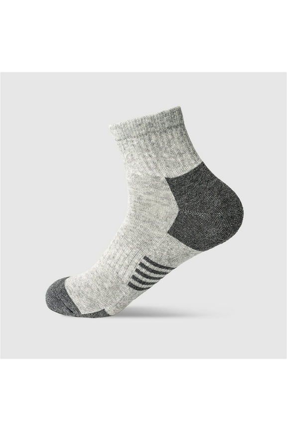 workcargo Men's Athletic Socks Gray - One Size Fits Most, Moisture Wicking, Arch Support, Reinforced Heel Toe for Gym, Running and Everyday Wear