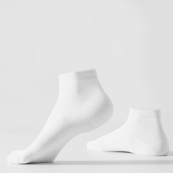 workcargo Men's Cotton Ankle Socks - White, One Size Fits Most, Breathable & Soft for Everyday Wear, Affordable Walmart Essential