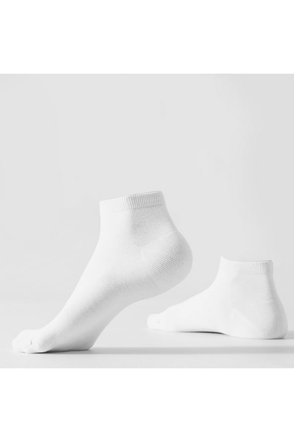 Men's Cotton Ankle Socks - White, One Size Fits Most, Breathable & Soft for Everyday Wear, Affordable Walmart Essential
