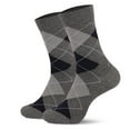 thumbnail image 1 of workcargo Men's Gray 100% Cotton Argyle Socks - Breathable Mid-Calf, Reinforced Toe Heel, Non-Slip Elastic Cuff, One Size Fits Most Casual Dress Socks,Size Free Size, 1 of 2