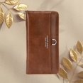 thumbnail image 1 of Zunfee Men's Long Bi-Fold Wallet, Coffee Faux Leather with Zipper Closure, Durable Everyday Multicard Wallet, Classic Design for Casual & Work, One Size Fits Most, 1 of 3
