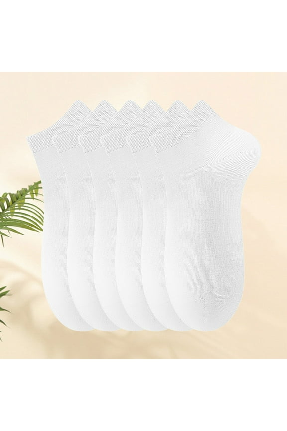 workcargo Men's White Cotton Ankle Socks 6 Pack - Free Size, Comfortable Breathable, Everyday & Athletic Wear, Machine Washable