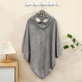 thumbnail image 1 of Bwndum Soft 100% Polyester Elephant Bathrobe for Juniors, Size S Gray - Hooded Poncho-Style, Cute At-Home Lounging/Post-Shower Robe, 1 of 5