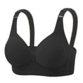 thumbnail image 1 of Zunfee Women's Comfortable Everyday Bra - Full Coverage, Adjustable Straps, Stretchy Lace Detail, Seamless-Like Fit, Black, Size M, 1 of 1
