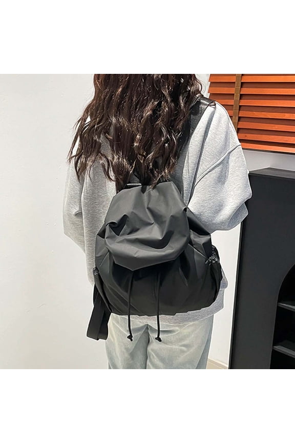 workcargo Women's Nylon Backpack, Black, Free Size - Lightweight Water-Resistant, Adjustable Straps, Roomy for School/Work/Travel with Pockets