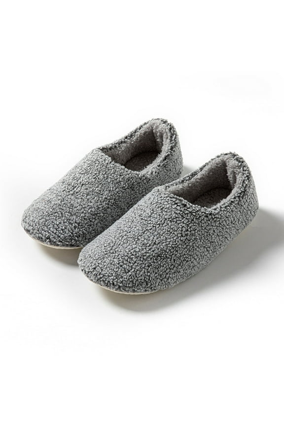 Women's Plush Home Slippers - Warm Non-Slip Closed Heel, Gray, Size 40 - Great for Fall/Winter Lounging & Budget-Friendly Holiday Gifts