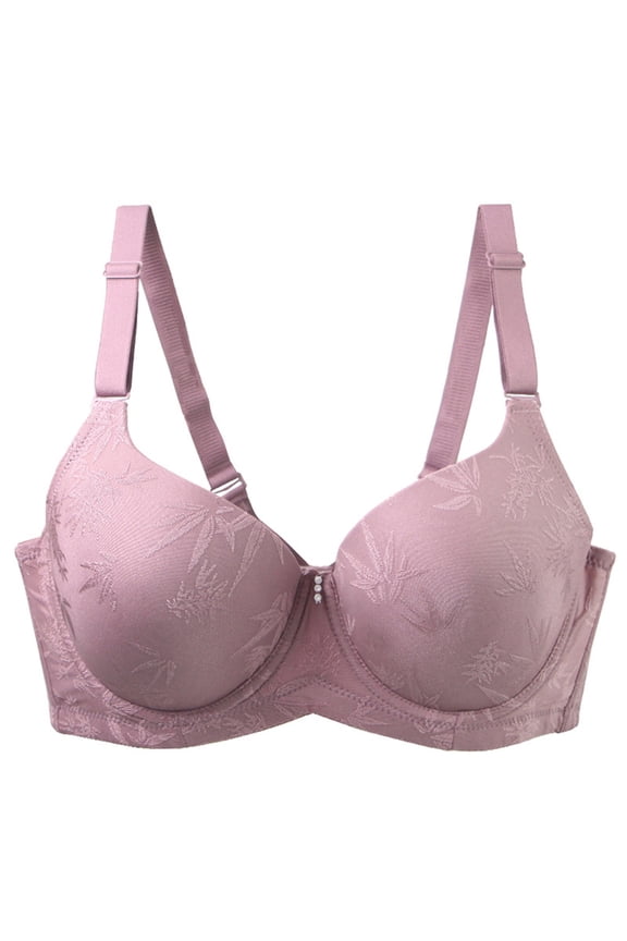 Women's Supportive Plus Size Bras for Large Busts - Size 36E/80E, Nylon Spandex Underwire, Adjustable Straps, Pink