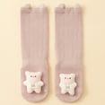 thumbnail image 1 of Zunfee Womens Cute 100% Cotton Crew Socks - Pink, 3D Teddy Bear Embellished with Ear Cuff, Soft Breathable, 1 Pair, S/M Sizes for Daily & Casual Wear,Size S, 1 of 3