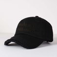 thumbnail image 1 of works well with coffee Letter Embroidered Color Block Trucker Hat Unisex Adjustable Cotton Breathable Fashion Cap for Travel Daily Wear, 1 of 6