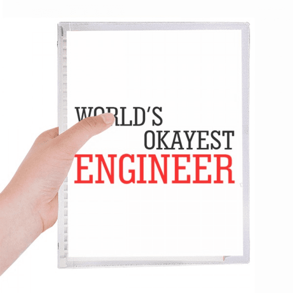 world's okayest engineer best quote notebook loose diary refillable journal statiry