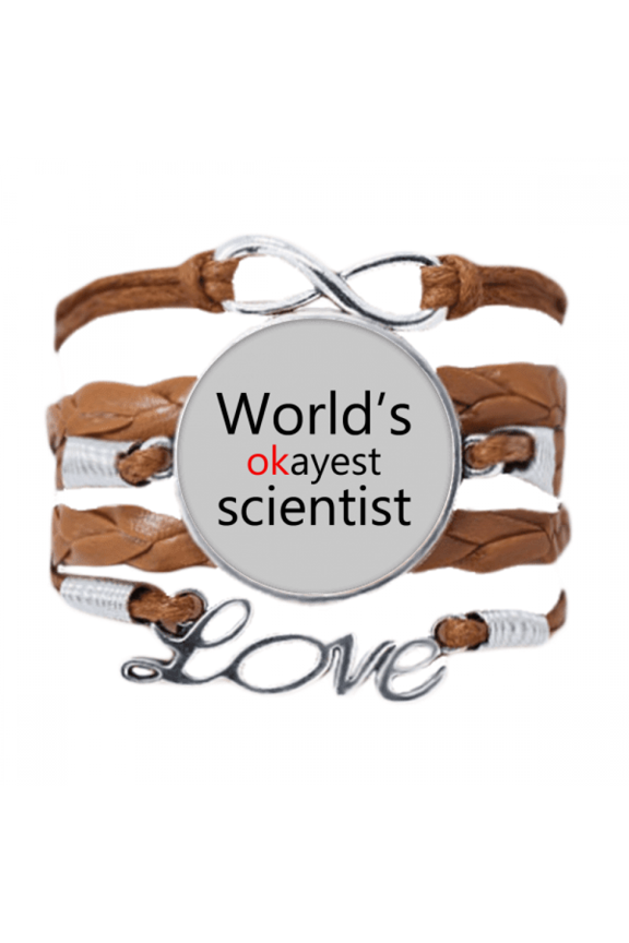 world's okayest scientist best quote bracelet chain ornament wristband