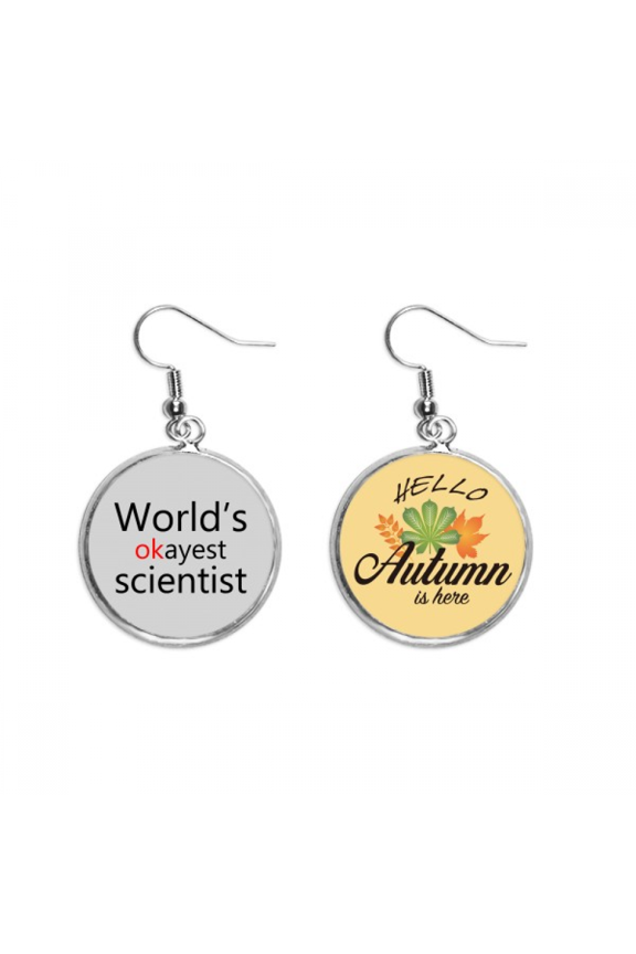 world's okayest scientist best quote earring dangle autumn earring jewelry