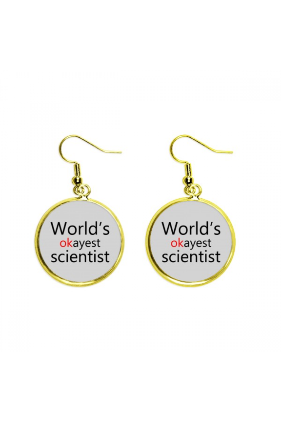 world's okayest scientist best quote earring dangle en drop earring jewelry woman