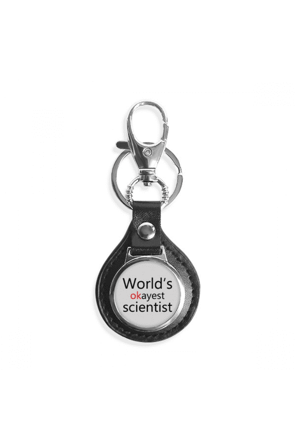 world's okayest scientist best quote key link chain keyholder finder hook metal