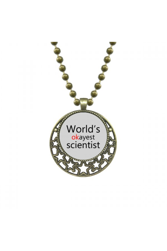 world's okayest scientist best quote pendant star necklmoon chain jewelry