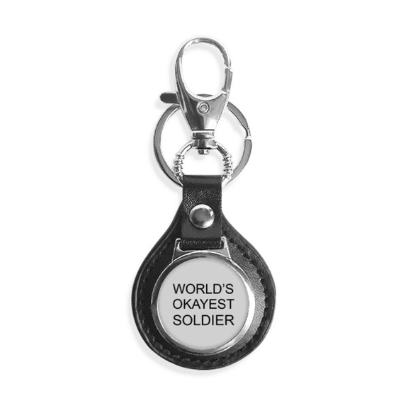 world's okayest soldier best quote key link chain keyholder finder hook metal