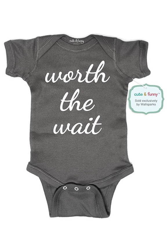 worth the wait (design5) - cute & funny Unisex baby one piece bodysuit - birth announcement Baby Shower Gift