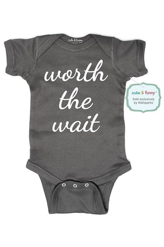 worth the wait (design5) - cute & funny Unisex baby one piece bodysuit - birth announcement Baby Shower Gift