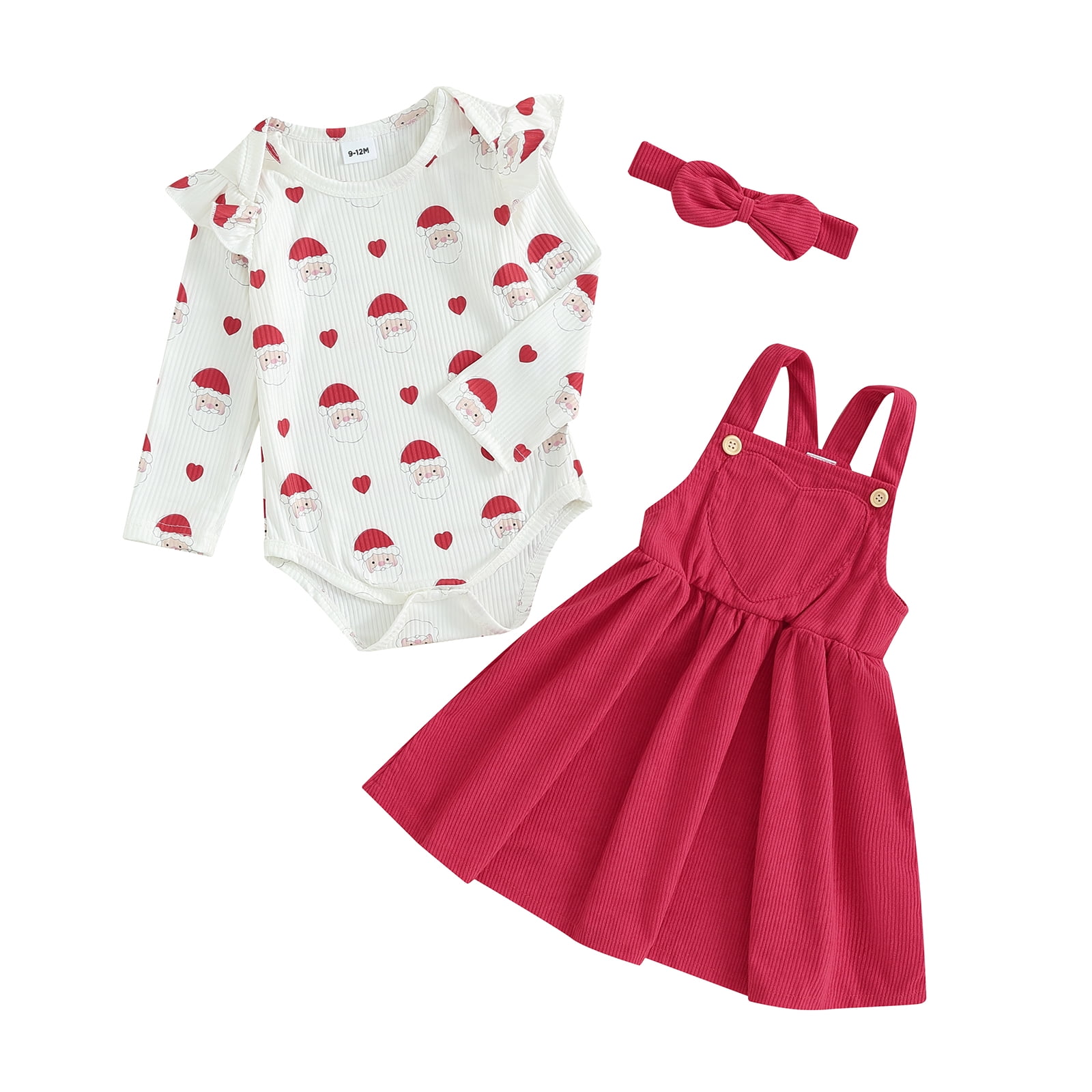 woshilaocai Baby Girl Christmas Outfit Newborn Dress Fall Winter