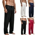 thumbnail image 1 of woshilaocai Mens Silk Satin Pajamas Lounge Pants Sleepwear Boxer, 1 of 5