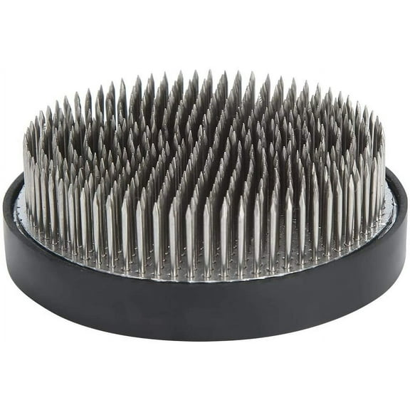 wosume Flower Holder, Strong and Durable Flower Kenzan Needle Holder 1018g / 35.9oz Weight Round Flower Kenzan, Beautiful Home Flower Arrangement Class(Stainless Steel Needle)
