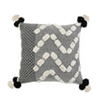 thumbnail image 1 of LR Home Gray Zeal Pom Throw Pillow, 1 of 10