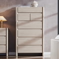 thumbnail image 1 of Aitjunz 54.7" Tall Dresser, Modern 7 Dressers & Chests of Drawers for Bedroom, Wood Dresser w/ Rounded Corner & Handless Design for Living Room, Cream, 1 of 7