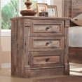 thumbnail image 1 of wow97e Farmhouse 26" Tall Nightstand with Charging Station, 3 Drawers Dresser for Bedroom, Wood Rustic End Table w/Roman Column for Bedroom, Living Room, 1 of 7