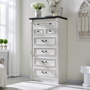 Aitjunz Farmhouse 7 Drawers Dresser for Bedroom, 57" Tall Wooden Chest of Drawers w/Roman Column, Storage Dressers for Hallway, Living Room