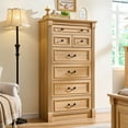 thumbnail image 1 of wow97e Farmhouse 7 Drawers Dresser for Bedroom, 57" Tall Wooden Chest of Drawers w/Roman Column, Storage Dressers for Hallway, Living Room, 1 of 7