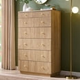 thumbnail image 1 of wow97e Fluted 7 Drawers Dresser, Wood 48" H Tall Chest of Drawers with Deep Storage, Modern Bedroom Chest for Closet Hallway, Entryway, Living Room, 1 of 7