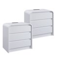 thumbnail image 1 of wow97e Modern Nightstand Set of 2 with Charging Station, 3 Drawer Wood Bedside Table w/Curved Profile Design for Bedroom, 1 of 7